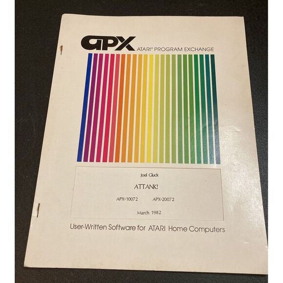 APX Atari Program‎ Exchange ATTANK! Game Booklet ONLY User-Written Software Rare - Picture 1 of 2